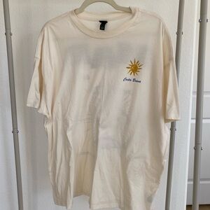 Target Women Cream Oversized T Shirt Size L